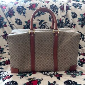 CELINE VINTAGE TRIOMPHE MONOGRAM LARGE BOSTON BAG TRAVEL TRUNK